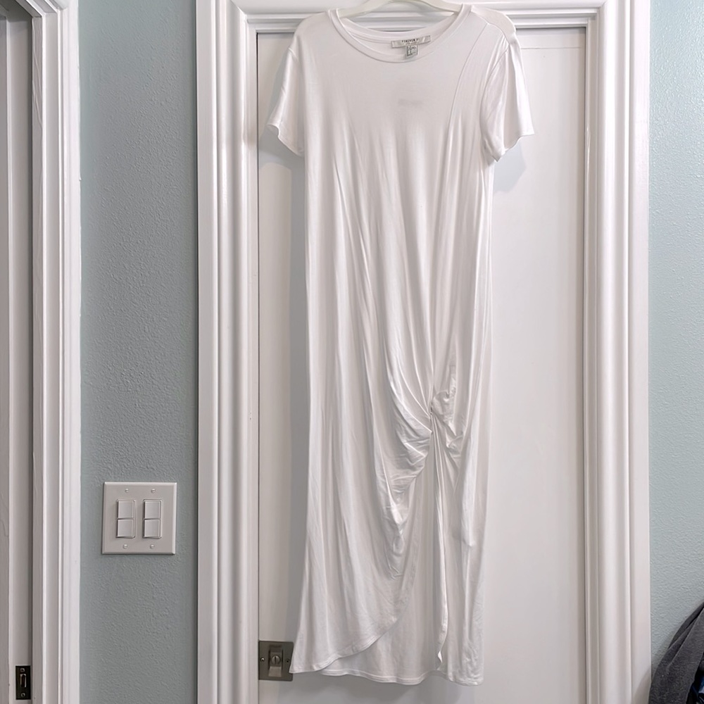 NWT White Midi Dress with Side Slit S